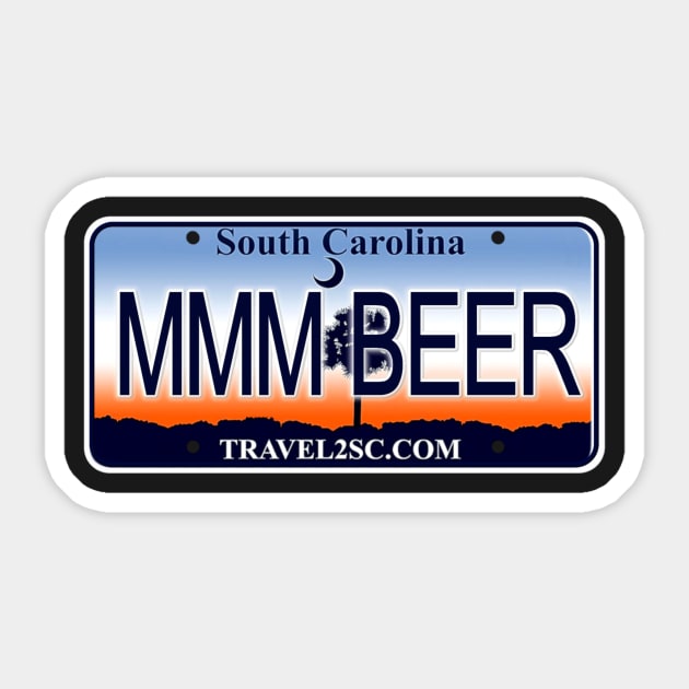 MMM Beer  South Carolina License Plate Sticker by Mel's Designs